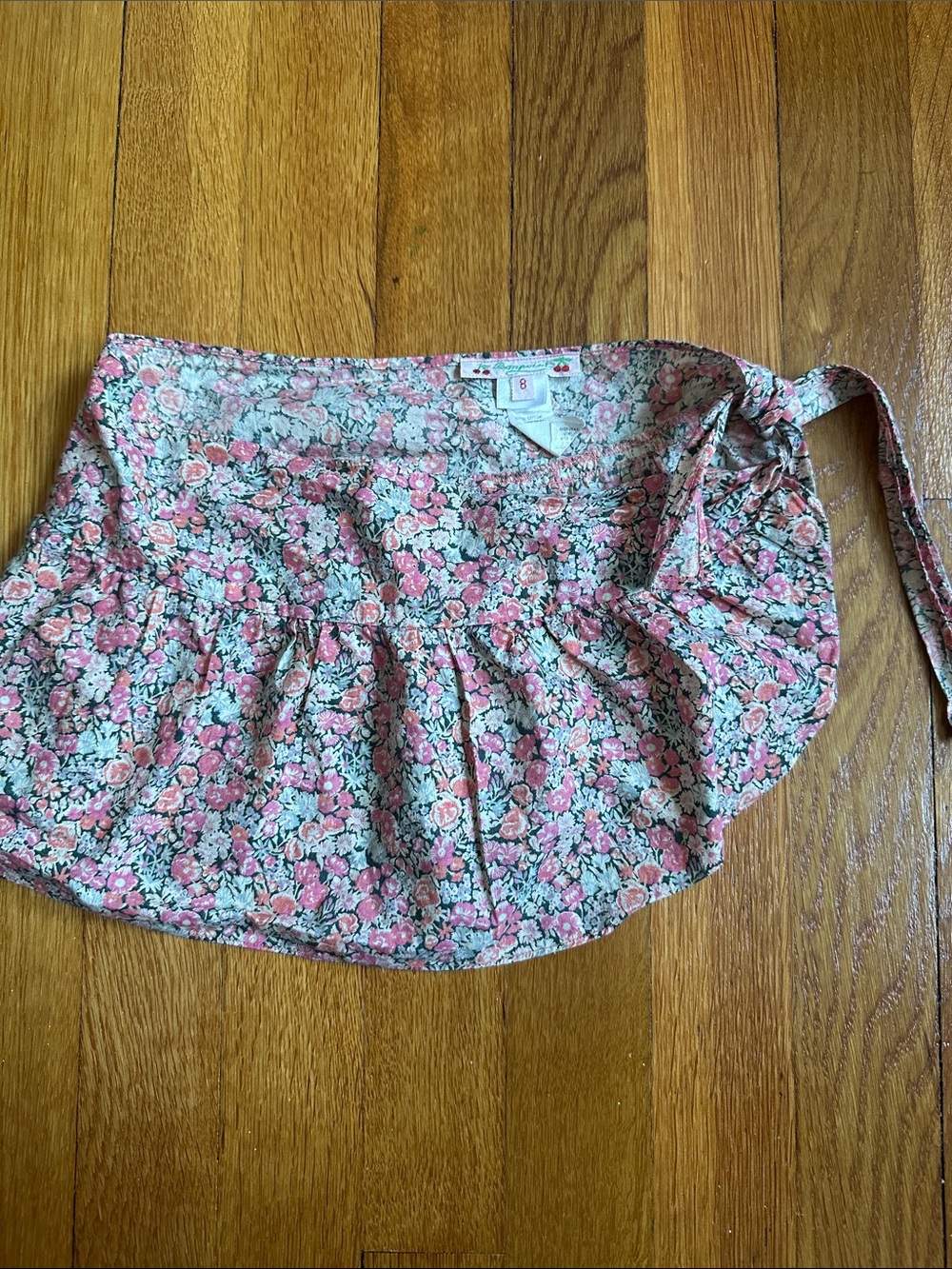 Bonpoint Pink Floral Cotton Coverup Skirt (size 8)